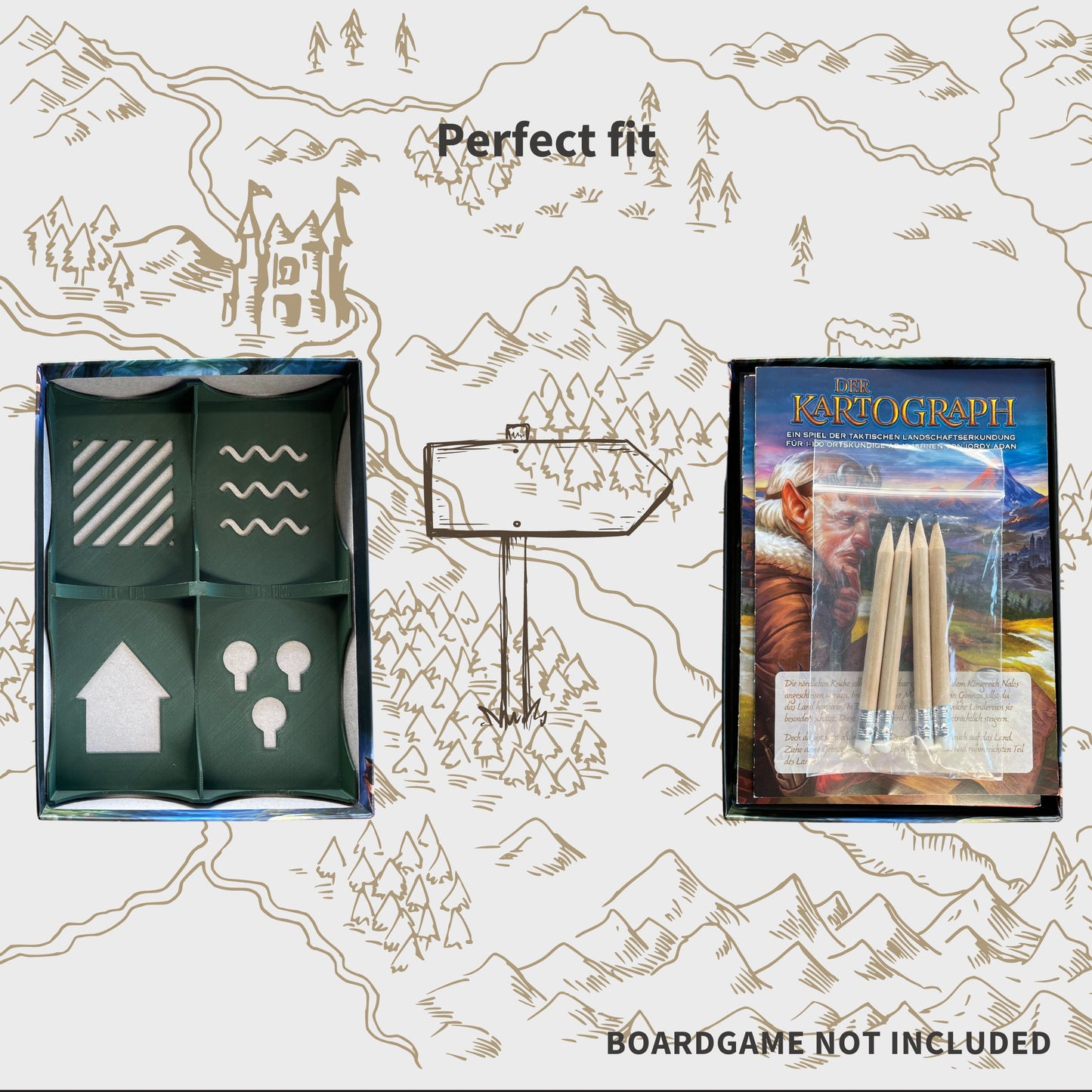 Cartographers/Heroes Design Inlay - Boardgame Organizer