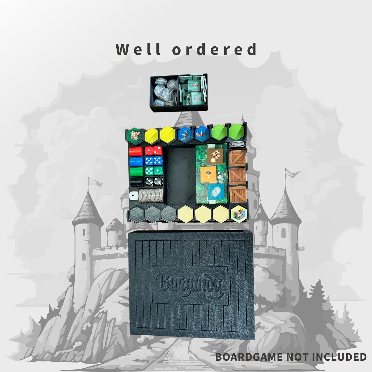 Castles of Burgundy Inlay - Boardgame Organizer